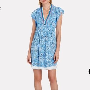 Poupette St Barth Blue Floral Mini Dress